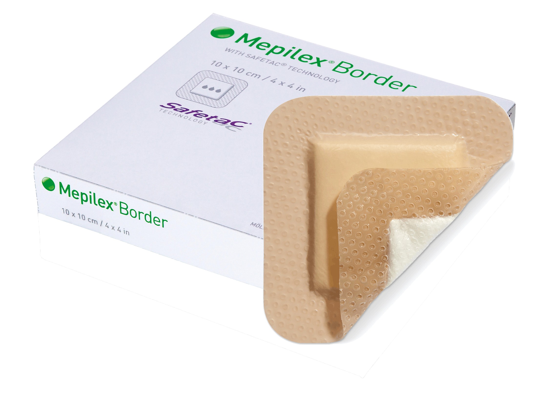 Molnlycke Mepilex Safetac Foam Wound Dressing with Border