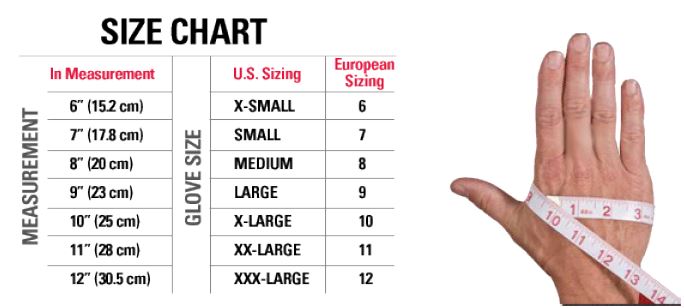 Hatch Wheelchair Glove Size Chart