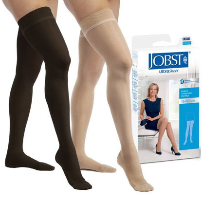 Picture of Jobst UltraSheer - Women's Petite Thigh High 15-20mmHg Compression Support Stockings