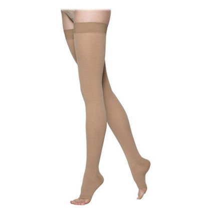 Picture of Sigvaris Opaque - Thigh High 30-40mmHg Unisex Compression Support Stockings (Open Toe)