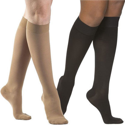 Picture of Sigvaris Opaque - Women's Calf 20-30mmHg Compression Support Socks (Grip Top)