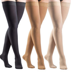 Picture of Sigvaris Opaque - Women's Thigh High 30-40mmHg Compression Support Stockings (Grip Top)