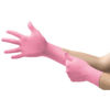 Picture of Ansell Micro-Touch - Nitrafree Pink Nitrile Synthetic Exam Gloves