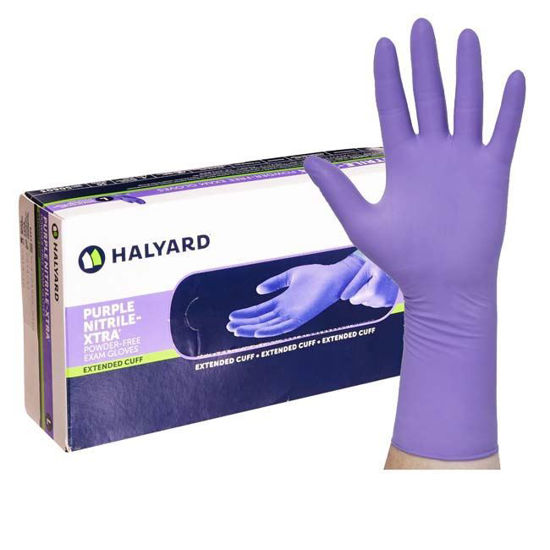 Picture of Kimberly-Clark Halyard - Purple Nitrile Xtra Extended Cuff Exam Gloves