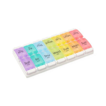 Picture of Medline 7-Day Pill Organizer with Easy Push Buttons and AM/PM Compartments